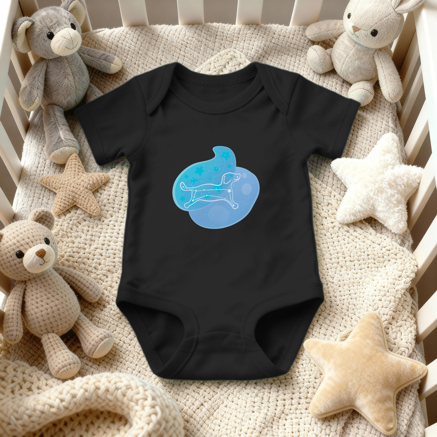 Rius the Loyal Puppy Astral Zenith Traces on Infant Baby Rib Bodysuit