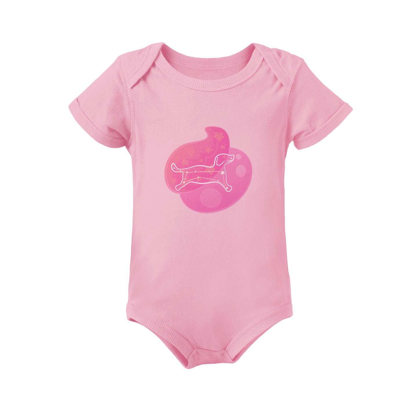 Rius the Loyal Puppy Astral Dusk Traces on Infant Baby Rib Bodysuit