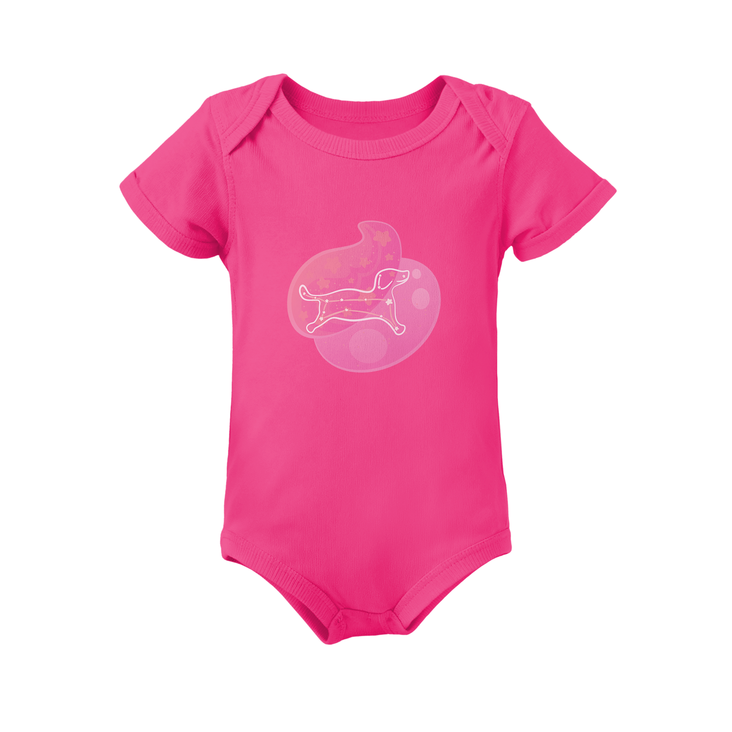 Rius the Loyal Puppy Astral Dusk Traces on Infant Baby Rib Bodysuit