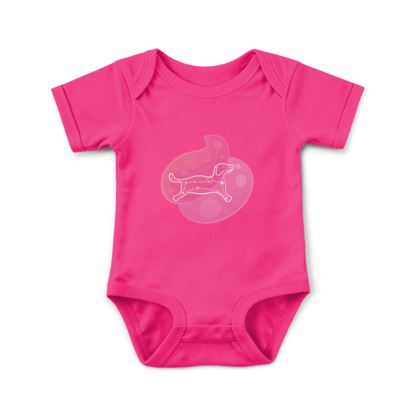 Rius the Loyal Puppy Astral Dusk Traces on Infant Baby Rib Bodysuit