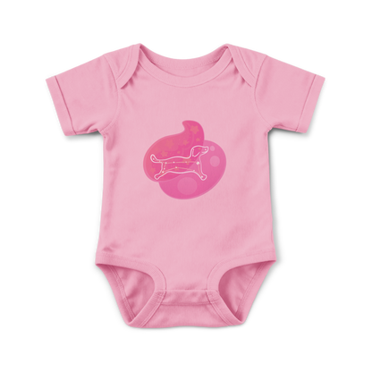 Rius the Loyal Puppy Astral Dusk Traces on Infant Baby Rib Bodysuit