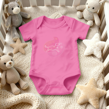 Rius the Loyal Puppy Astral Dusk Traces on Infant Baby Rib Bodysuit
